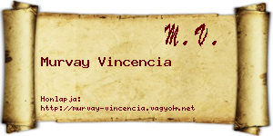 Murvay Vincencia névjegykártya